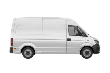 Sleek white delivery van ready for your branding, perfect for logistics or transportation, showcasing modern design and clean lines, ideal for commercial use, conveying reliability and efficiency