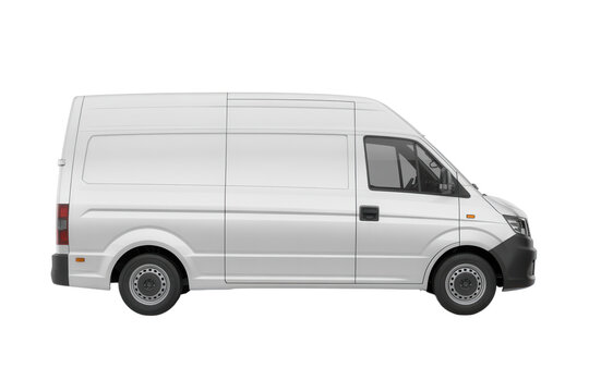 Sleek white delivery van ready for your branding, perfect for logistics or transportation, showcasing modern design and clean lines, ideal for commercial use, conveying reliability and efficiency