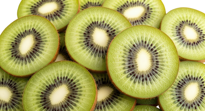 Close-up Full Frame Background of Freshly Sliced Kiwi Fruit