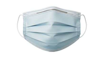 Light Blue Disposable Medical Face Mask, Isolated transparent background