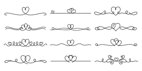 Fototapeta premium Frame love border set