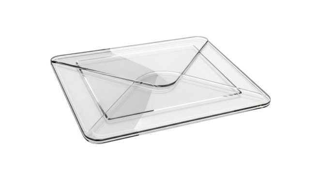 Transparent envelope icon isolated on a transparent background