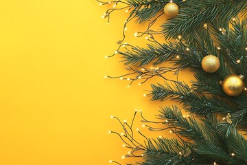 christmas background with golden balls