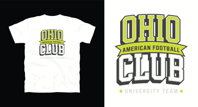 Ohio american football club logo design with university team concept