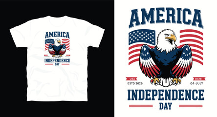America independence day eagle and flag illustration