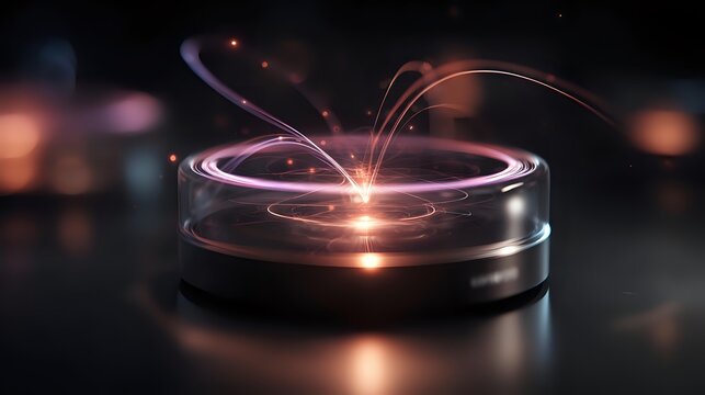 Futuristic glowing ring with light trails a modern technology concept for innovation energy and advanced research