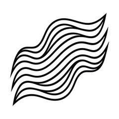 Abstract black and white water wave vector illustration for sea pattern design or decoration