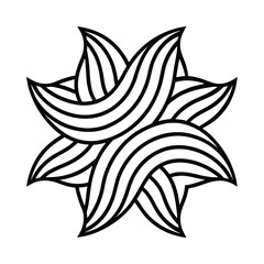 Abstract vector floral tattoo design illustration with black lotus pattern and spring nature elements