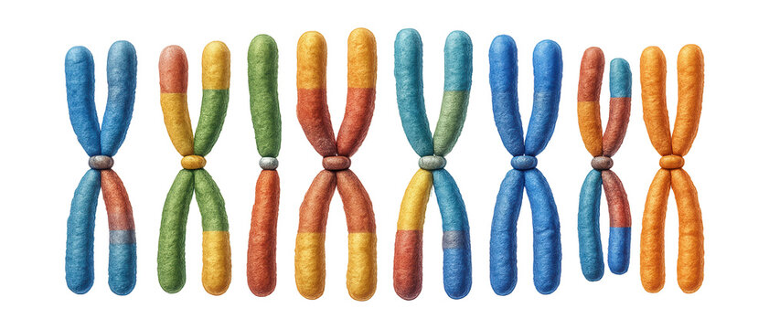 Chromosome pairs aligned at the metaphase plate in meiosis I.