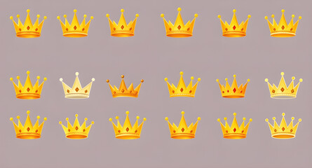 golden royalty vector, king emblem collection, queen emblem set, luxury tiara set, ornate golden marks, regal gold highlights, classic decoration crown, golden illustration assets, noble icon pack, mo