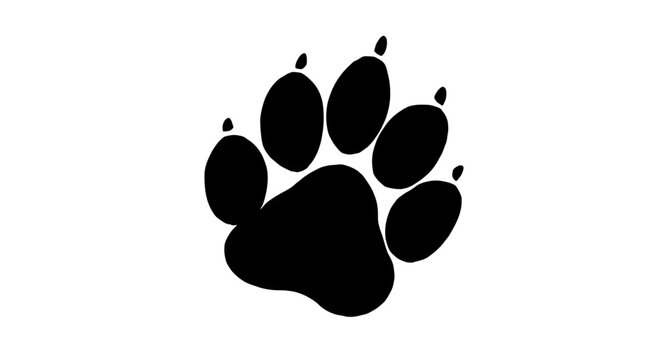 paw, print, black, animal, footprint, trail, trace, step, track, claw, toe, pad, shape, silhouette, vector, icon, symbol, design, graphic, emblem, wild, wolf, pet, cat, dog, kitten, puppy, wildlife, m