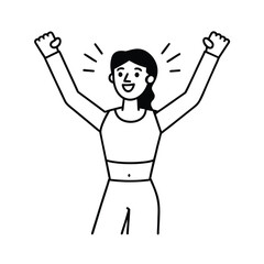 happy man with arms raised