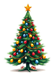christmas, decorated, tree, baubles, ornaments, glitter, gold, silver, lights, glowing, sparkle, ribbon, garland, evergreen, pine, spruce, festive, holiday, winter, merry, bright, vibrant, colorful, s