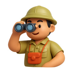 Obraz premium PNG Explorer cartoon character illustration.