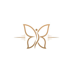 Elegant Butterfly Logo – Beauty Spa Symbol, Wellness and Transformation Design, Minimal Line Art Icon