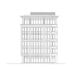 Architectural Elevation of a Multi- Story Building