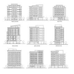 Architectural Elevations of Modern Buildings whisk