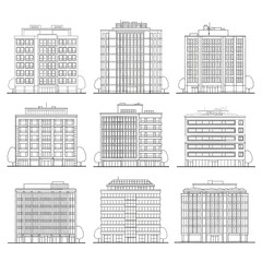 Architectural Facades of Apartment Buildings whisk