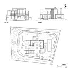 Architectural Plans and Elevations of a Modern House