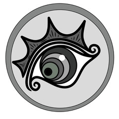 black and white eye traditional tatto