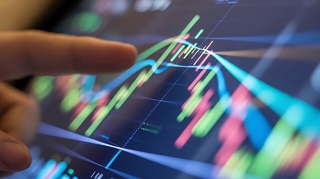 Stock market data on tablet. financial, trading - Powered by Adobe