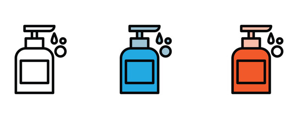 Stylish vector illustrations of soap dispensers for hygiene product designs or promoting cleanliness in health awareness campaigns now