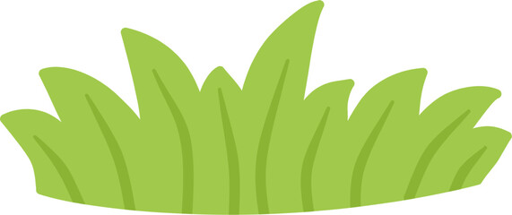 Fresh green grass cartoon illustration for nature background, landscape decoration, eco theme, and outdoor scene design