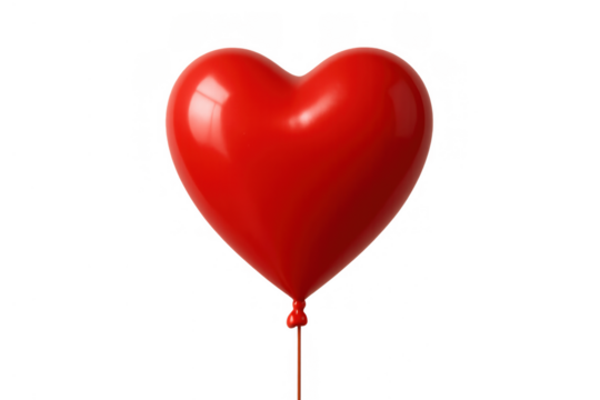 Red heart balloon floating, representing strong emotions, affection, and connection, ideal for romantic and festive themes - Powered by Adobe