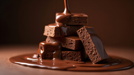chocolate cake with coffee beans