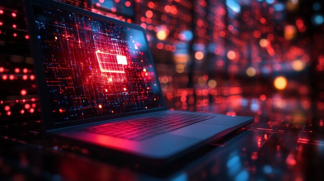 Ultra modern laptop with a glowing Black Friday deal on screen futuristic digital shopping sleek high tech design perfect for commercial marketing