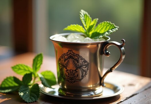 Classic Mint Julep Served in Silver Cup Elegant Refreshing Southern Heritage