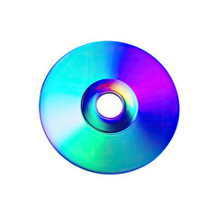 Circular iridescent disc, vibrant colors