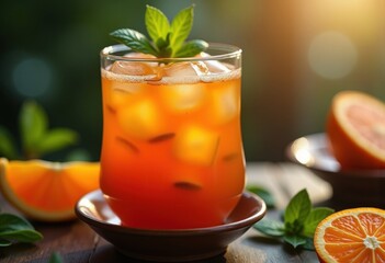 Exotic Thai Iced Tea Vibrant Orange Danishing Tasteful Delightful Symphony Thai Culture Refreshing Beverage Unique