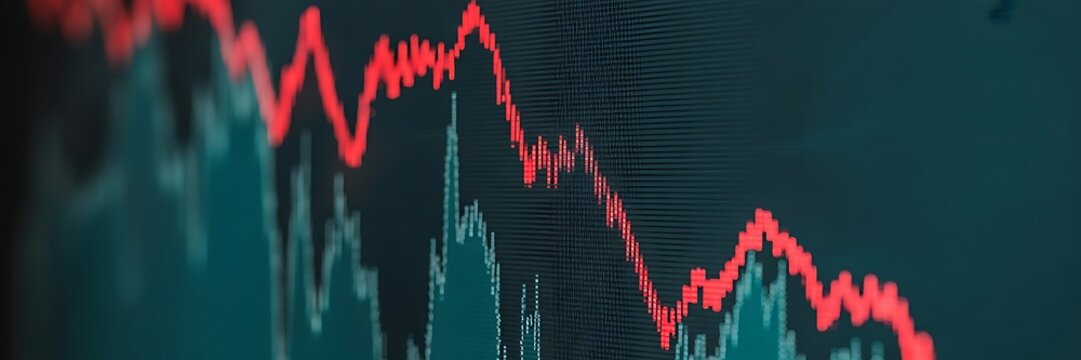Economic crisis, financial background PNG. Financial graph chart falling,global economic recession, stock market crash, growth inflation. growth inflation. - Powered by Adobe