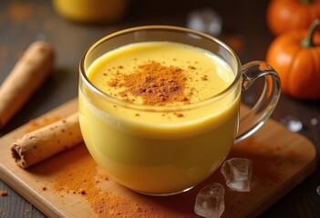 Golden Turmeric Latte Blend Spicy Creamy Milk Cinnamon Health Boosting Herbal Infusion Exotic Experience