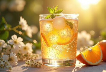 Sparkling Elderflower Fizz Citrus Infusion Effervescent Elixir Glimmering Delight Sips