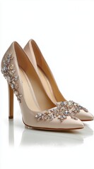 Obraz premium Elegant High-Heeled Shoes Decorated With Gems for Formal Occasions