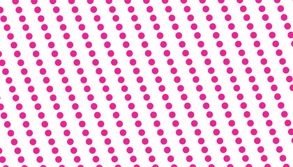 Vibrant pink dots arranged in diagonal pattern on white surface