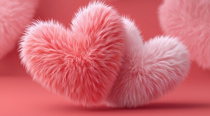 Fluffy Hearts in Soft Colors for Decoration or Gifting During Special Occasions