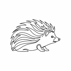 Simple Outline Drawing Hedgehog Animal Illustration Cute and Friendly