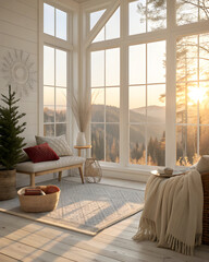 “Nordic soft aesthetic background, warm sunlight, clean lines, modern cozy home decor, peaceful mood”