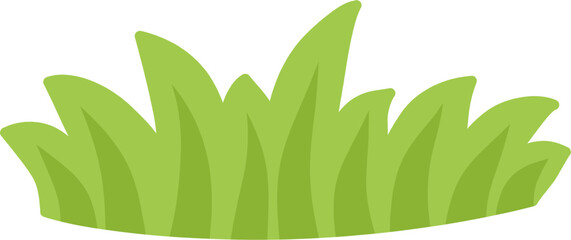 Simple green grass vector illustration for natural scenery, eco design elements, children&rsquo;s graphics, and outdoor landscape decoration