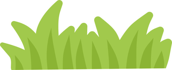 Simple green grass vector illustration for natural scenery, eco design elements, children&rsquo;s graphics, and outdoor landscape decoration