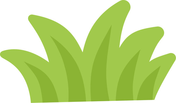 Simple green grass vector illustration for natural scenery, eco design elements, children&rsquo;s graphics, and outdoor landscape decoration