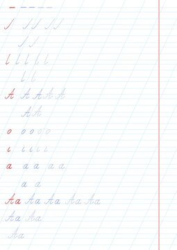 Ukrainian Alphabet Handwriting Practice Worksheet Cursive Propisi