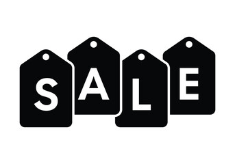 SALE Tags – Black Hanging Labels with White Letters