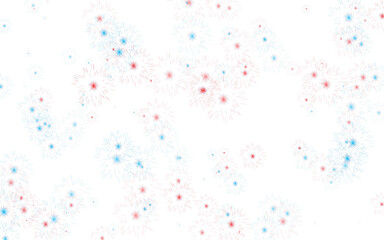 This captivating image showcases a mesmerizing array of red and blue stars, creating a celestial spectacle isolated on transparent background
