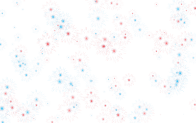 This captivating image showcases a mesmerizing array of red and blue stars, creating a celestial spectacle isolated on transparent background