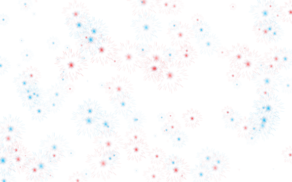 This captivating image showcases a mesmerizing array of red and blue stars, creating a celestial spectacle isolated on transparent background - Powered by Adobe