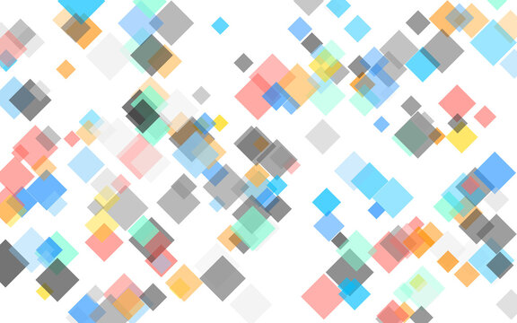 A modern and geometric arrangement of colorful squares, creating a visually engaging and contemporary design isolated on transparent background